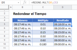 Redondear el Tiempo a los 15 Minutos más Cercanos u otro Múltiplo