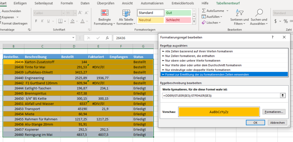 Bedingte Formatierung Auf Basis Einer Formel Excel G Sheets