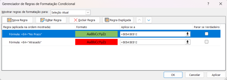 Fórmula SE Definir Cor da Célula Formatação Condicional Excel e