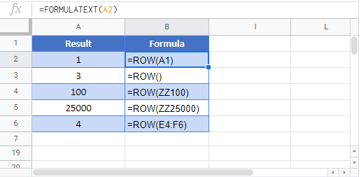 Excel Formula ROW Number Get The Row Number Of A Cell