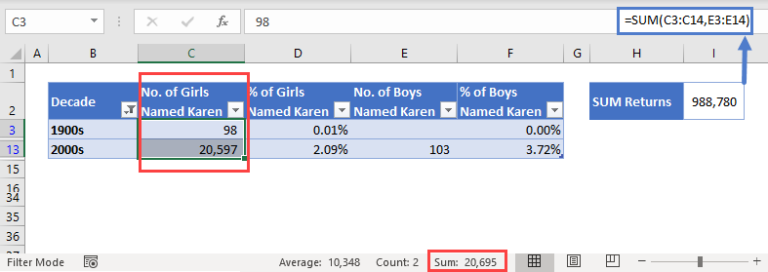 Excel SUM Formula - Add Numbers Together