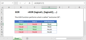 Excel XOR Function - If Xor Statements