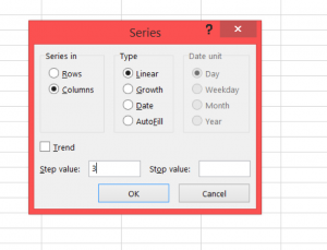 dialog different increment