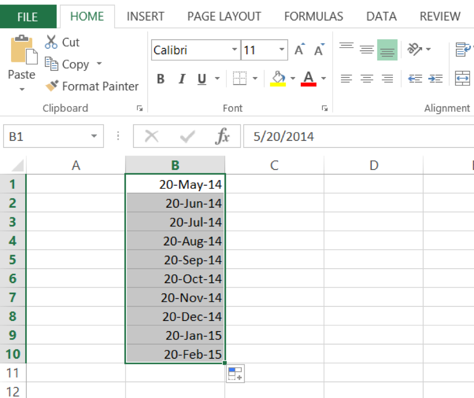 How to Insert Dates in Excel