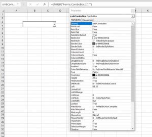 Combobox vba excel свойства и методы