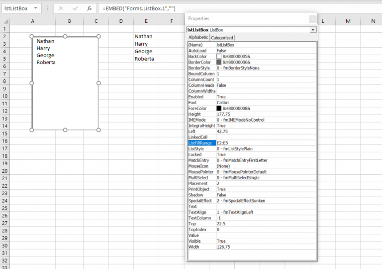 Listbox vba excel полоса прокрутки