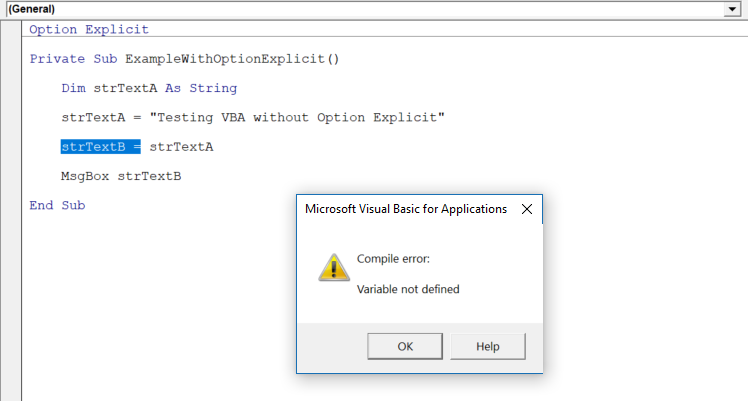 Vba excel option explicit что это