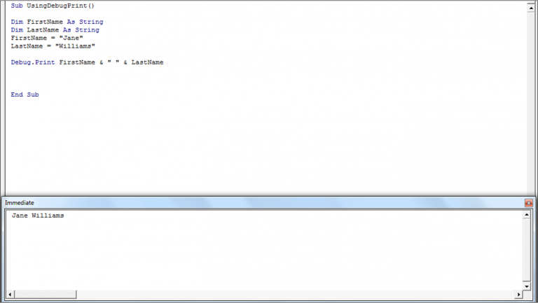 VBA – Debug.Print And The Immediate Window - Automate Excel