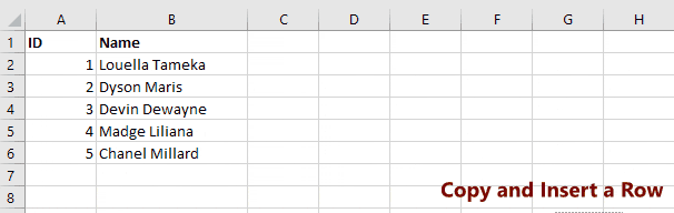 copy and insert rows in excel vba