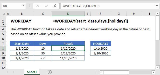 Excel Tutorial How To Calculate Due Dates With Workday Images