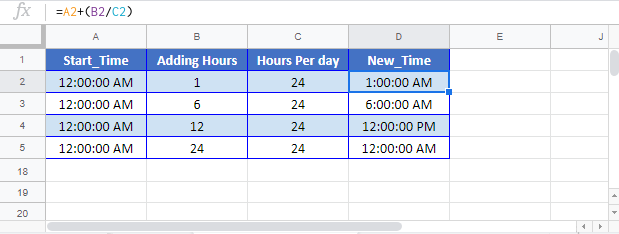 Add Hours to Time - Excel & Google Sheets - Excel