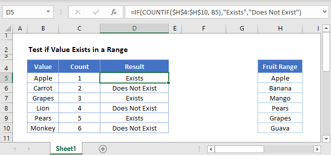 Test If Value Exists In A Range In Excel Google Sheets Automate Excel