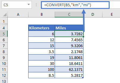 convert miles to km