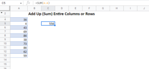 Add Up (Sum) Entire Columns Or Rows In Excel - Automate Excel