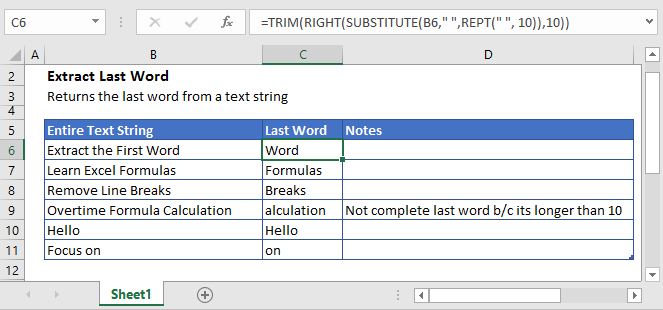 Extract the Last Word In Excel & Google Sheets - Automate Excel