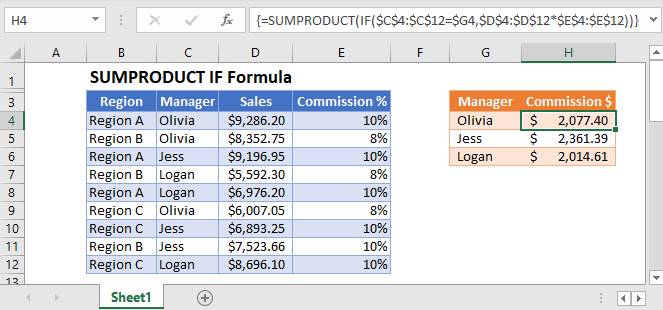 Sumproduct And If In Excel 