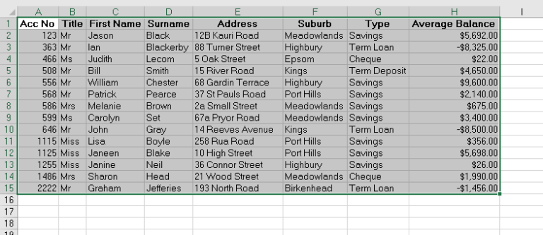 VBA Current Region - Automate Excel