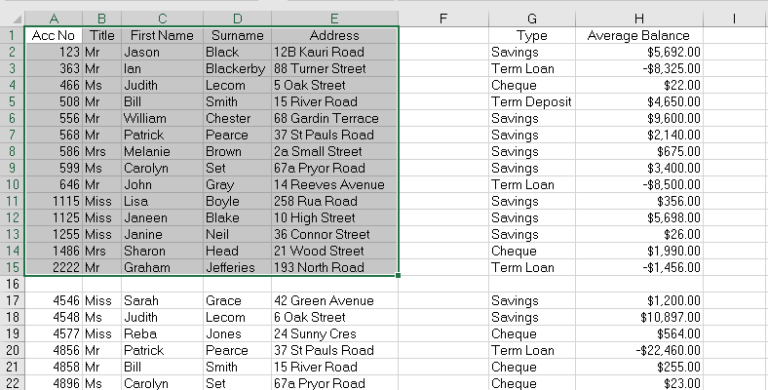 VBA Current Region - Automate Excel