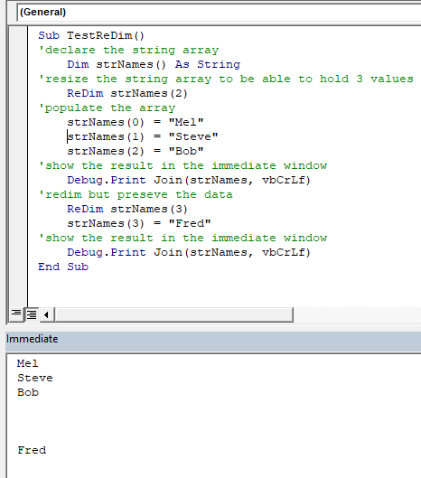 VBA Dynamic Array (Redim & Redim Preserve)