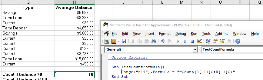 Vba excel formular1c1 что означает