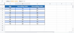 sort with small large functions in excel google sheets automate excel