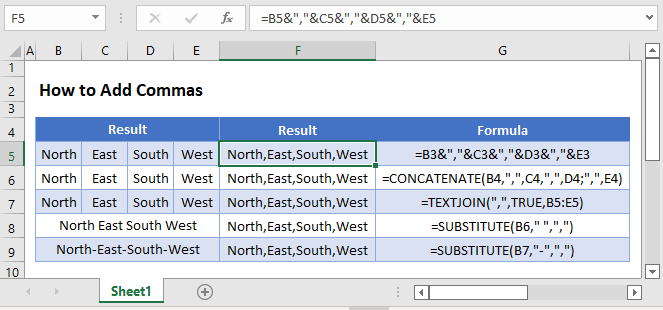 How To Add Comma In Excel Google Sheets Automate Excel