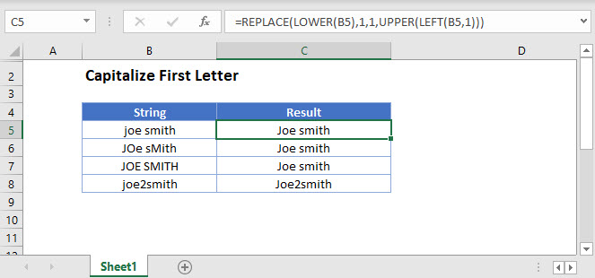 Capital First Letter Excel 