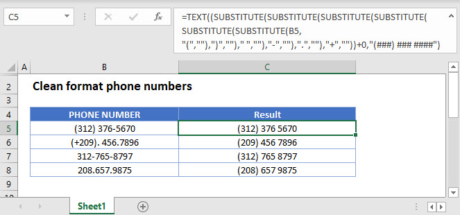 How To Clean Format Phone Numbers Excel Google Sheets Automate 