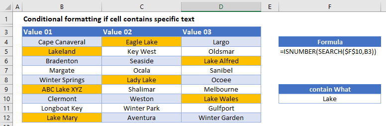 Excel Conditional Formatting For Contains Certain Text From A Range 