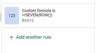 google sheets highlight every other line second rule