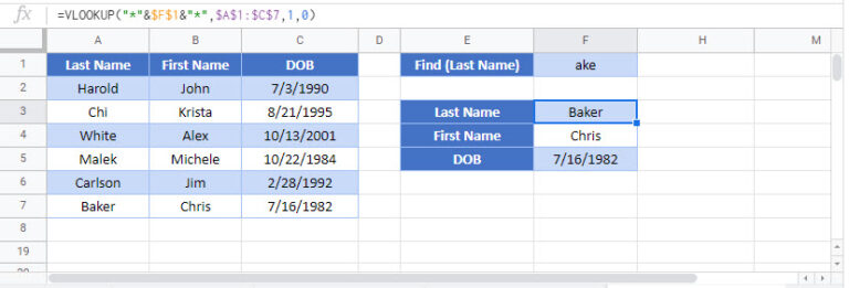 VLOOKUP Contains (Partial Match) - Excel & Google Sheets - Automate Excel