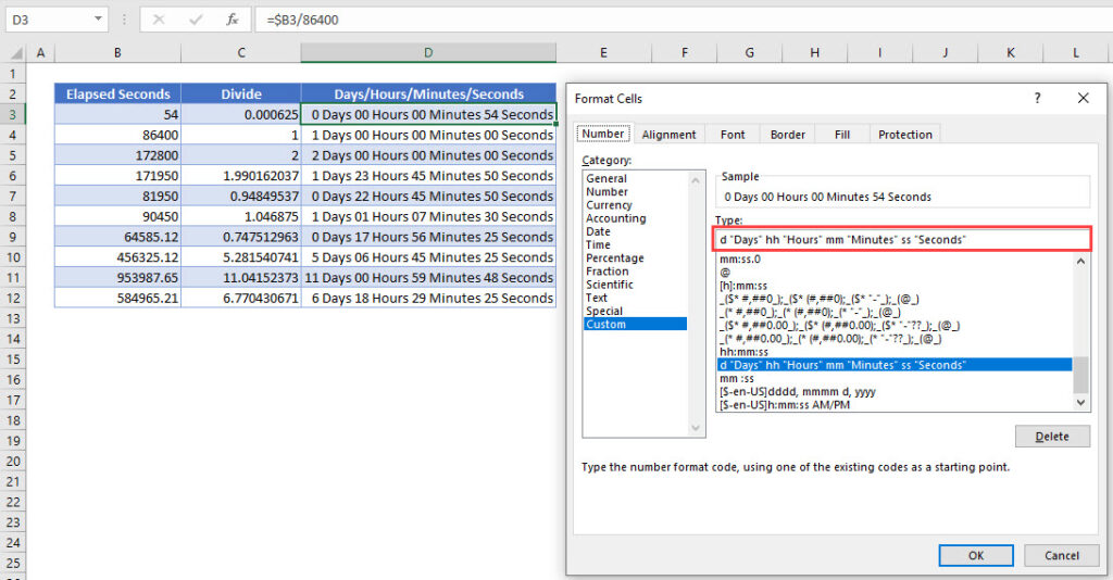 Convert seconds to minutes / hours / time - Excel and Google ...