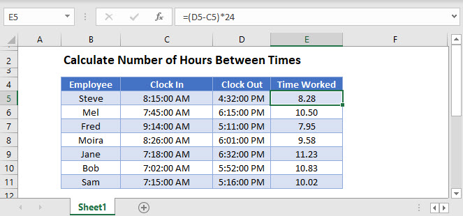 How To Calculate Hours In Excel Between Two Dates And Times Haiper Riset