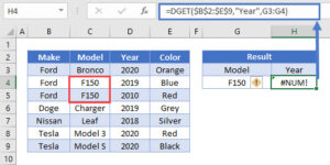 DGET Function Examples – Excel & Google Sheets - Automate Excel