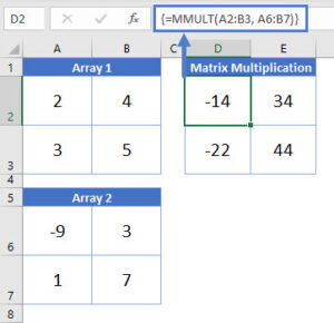 MMULT Function - Matrix Multiplication in Excel & Google Sheets ...