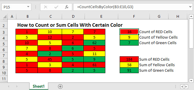 How To Count Or Sum The Number Of Cells With Color In Excel Easily Hot Sex Picture