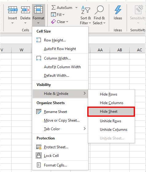 Excel Hide A Worksheet