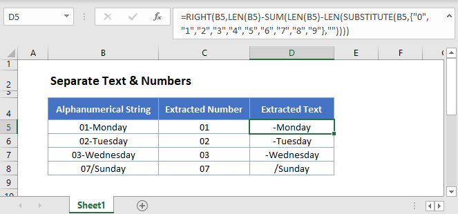 Separate Text Numbers Excel Google Sheets Automate Excel