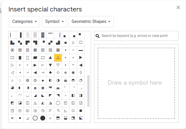 how to set custom shortcut keys for symbols in google docs