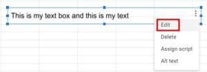 how to add a text box in google sheets