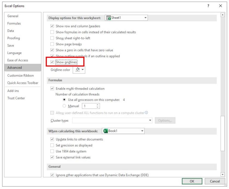 What Are Gridlines? How to Show / Hide in Excel & Google Sheets ...