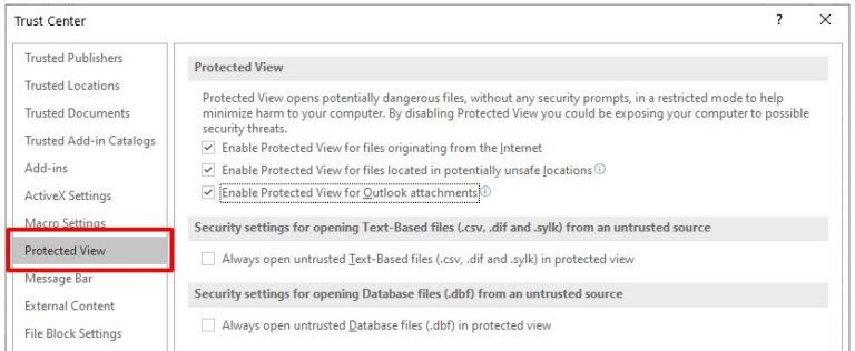 excel remove protected view