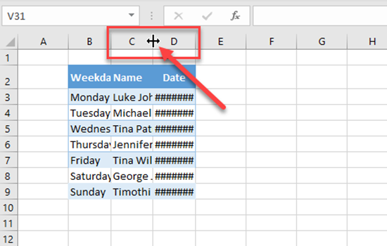 make excel cell fit text