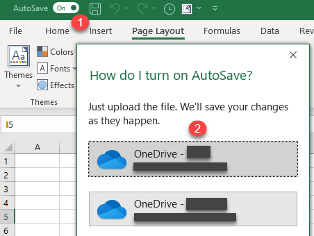 how to turn on autosave in excel 365