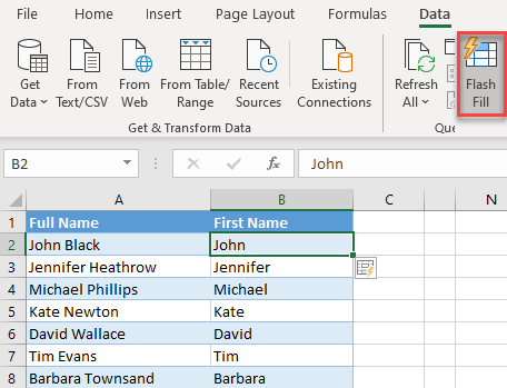 How To Use Flash Fill To Fill A Range In Excel Automate Excel