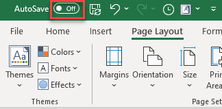 how to turn on autosave in excel button grey