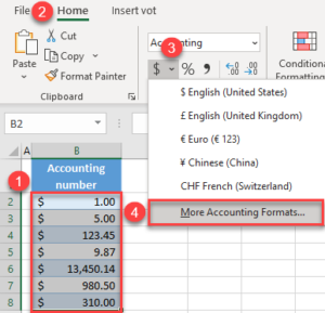 Apply Accounting Number Format to Cells in Excel & Google Sheets ...