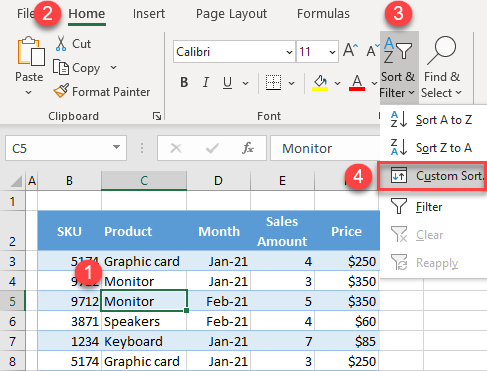 postico sort multiple columns