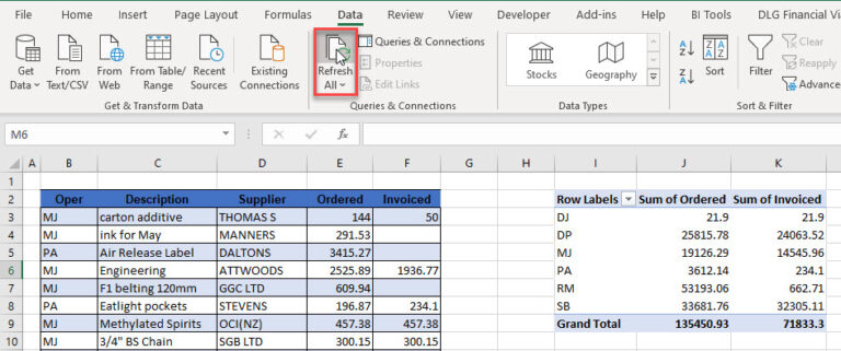 VBA - Refresh Pivot Table / All Pivot Tables - Automate Excel