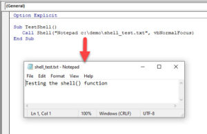 Команда shell excel vba